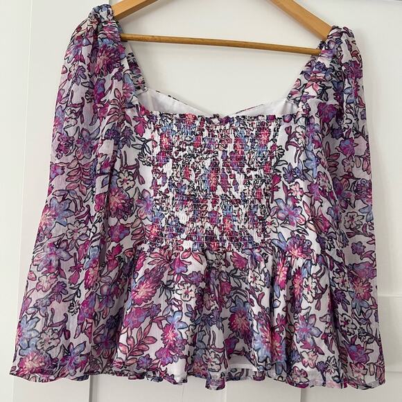 French Connection NWT Hallie Peplum Top M - Picture 9 of 10
